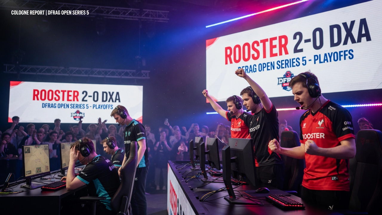 Rooster celebrate a 2-0 win over DXA on the DFRAG Open Series 5 playoff